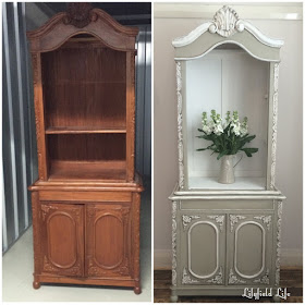before and after; hand painted French cabinet by Lilyfield Life