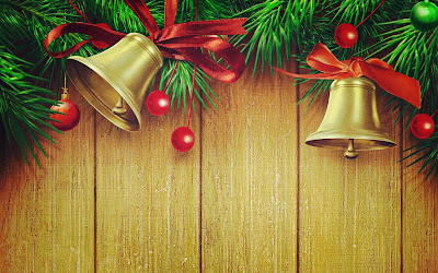 Jingle Bells on Door in Christmas Eve Celebration Wallpaper