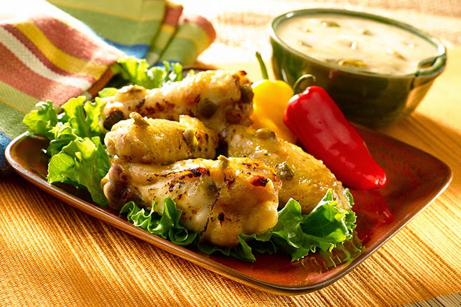 http://www.makinglifebetter.com/recipes/detail/42430/1/pineapple-jalapeno-wings-with-creamy-dipping-sauce