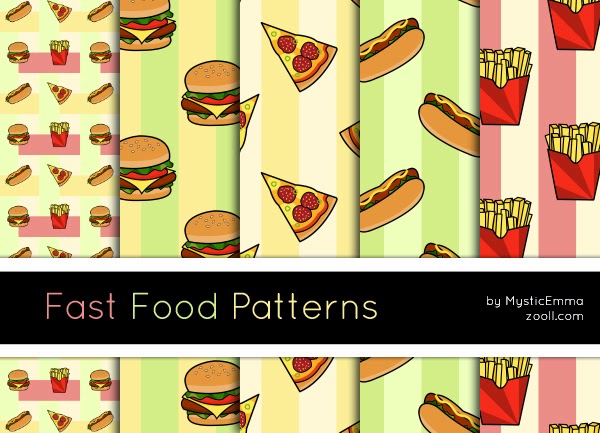 patrones para crear fondos de comida rápida en Photoshop