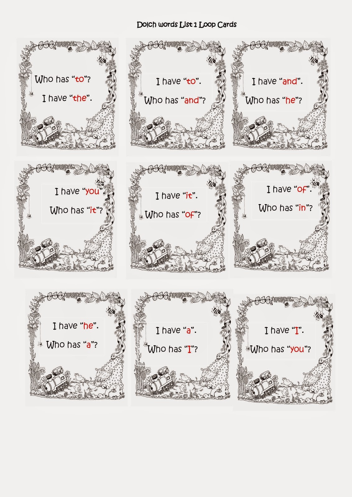 Games and Memory sight Sight memory games printable Words Printables Teacher: Loop Game Cards word : dolch Games and Memory sight Sight memory games printable Words Printables Teacher: Loop Game Cards word : dolch