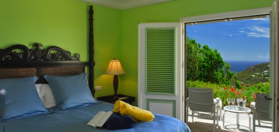Bedroom with sea view from this prime piece of St Barts real estate Bedroom with sea view from this prime piece of St Barts real estate