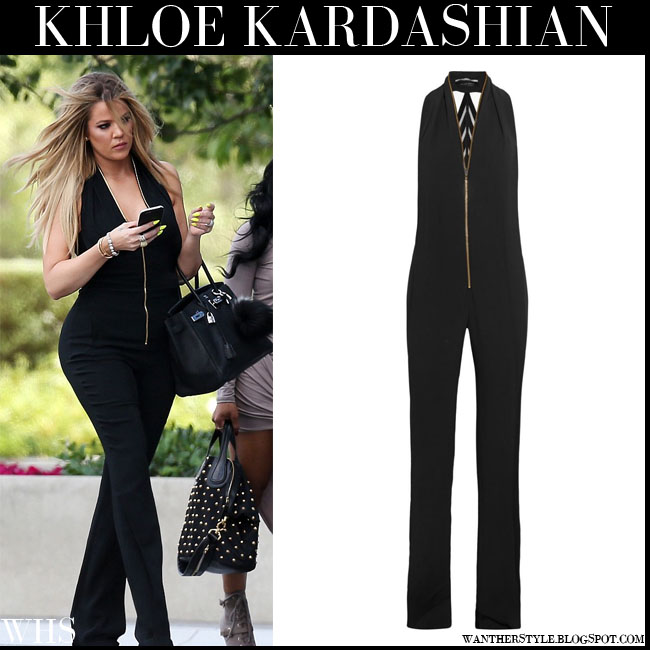 khloe kardashian black jumpsuit
