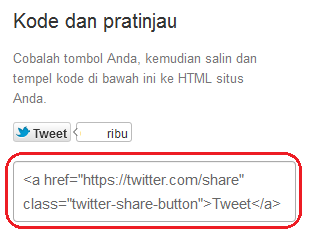 Cara Memasang Tombol Tweet Twitter di Blog