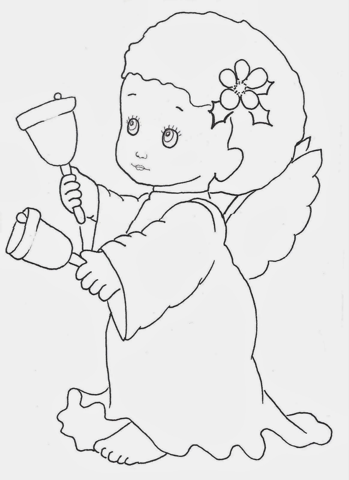 Banco de Imagenes y fotos gratis: Angeles de Navidad para Colorear, parte 2