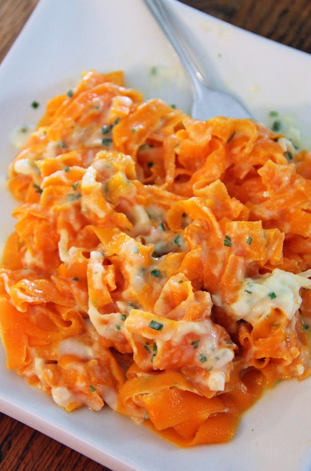 Jo and Sue Carrot Pasta With Cauliflower Alfredo Sauce