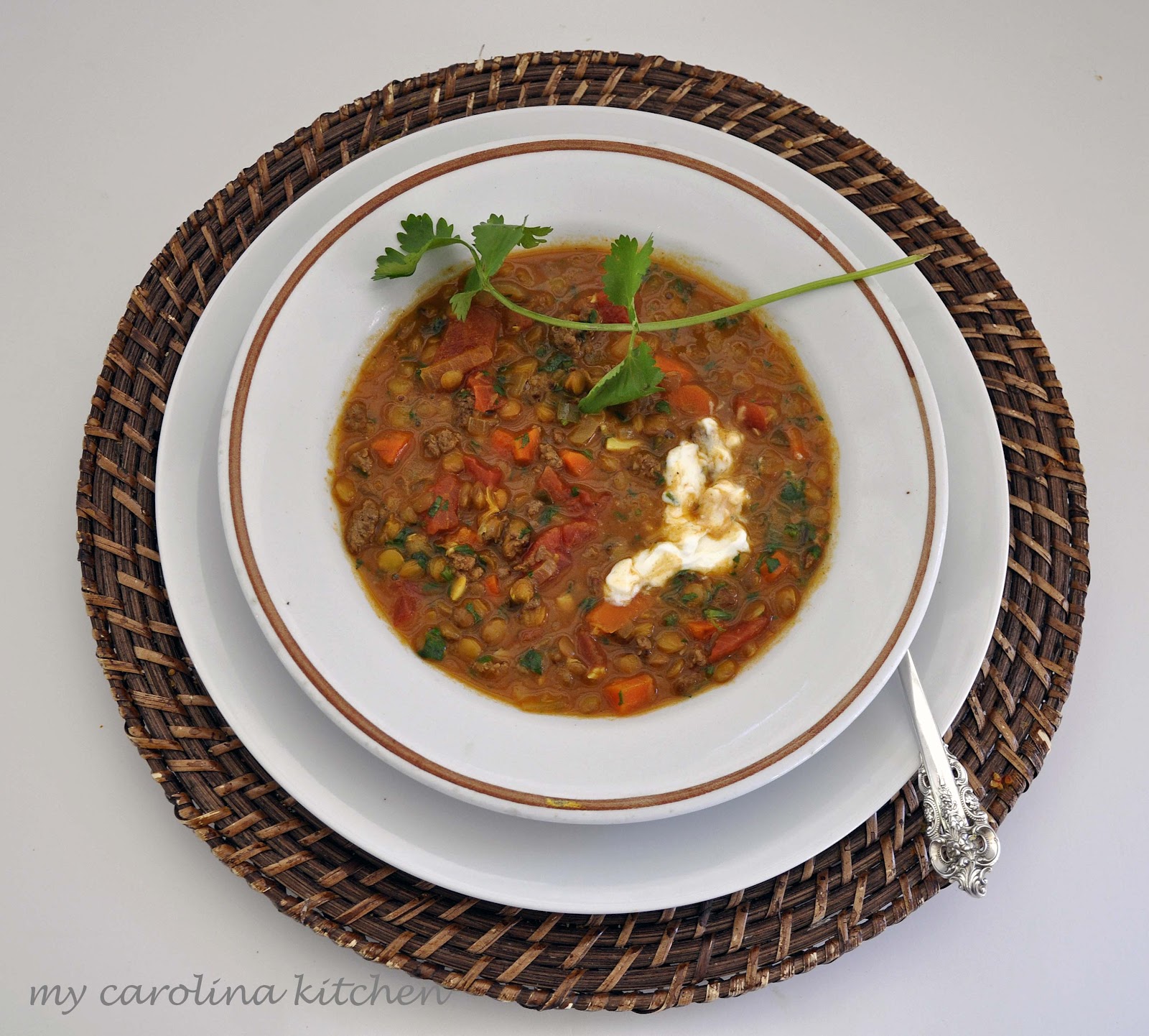 My Carolina Kitchen: Indian-Spiced Lentils and Lamb Stew