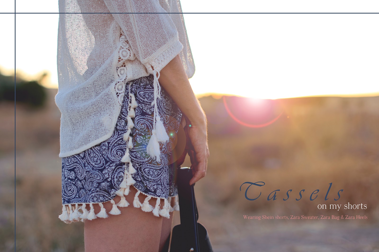 look con shorts de estilo boho de shein