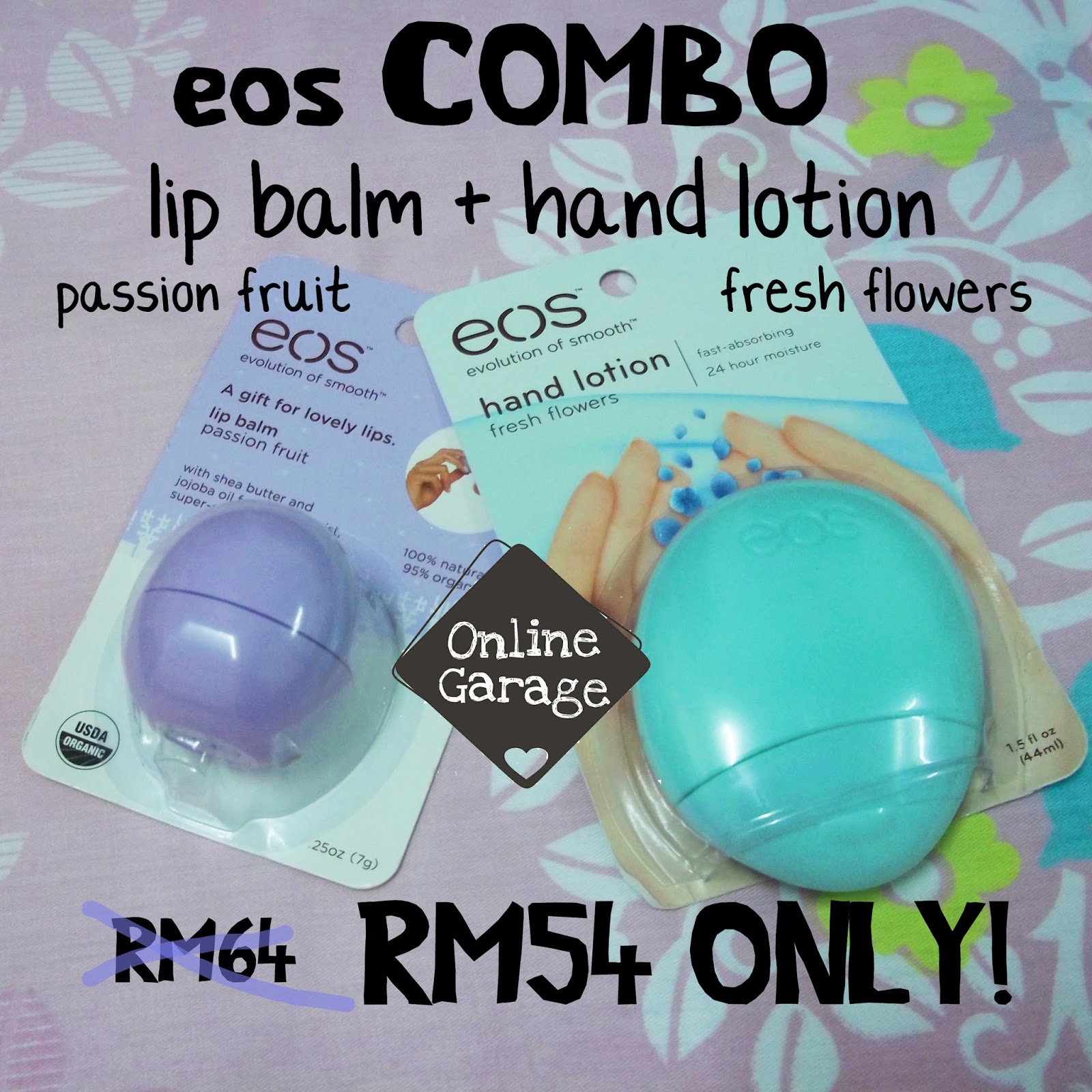 Online Garage eos lip balm and hand lotion COMBO MALAYSIA