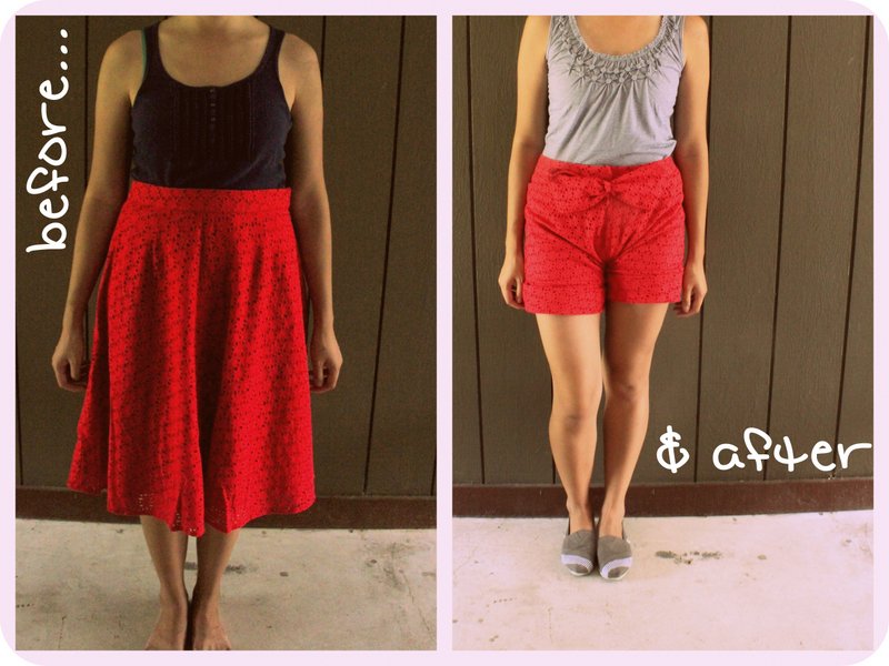 49 Dresses Skirt to Shorts Refashion