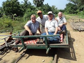 Riding Bamboo train in Battambang, It was very fun!