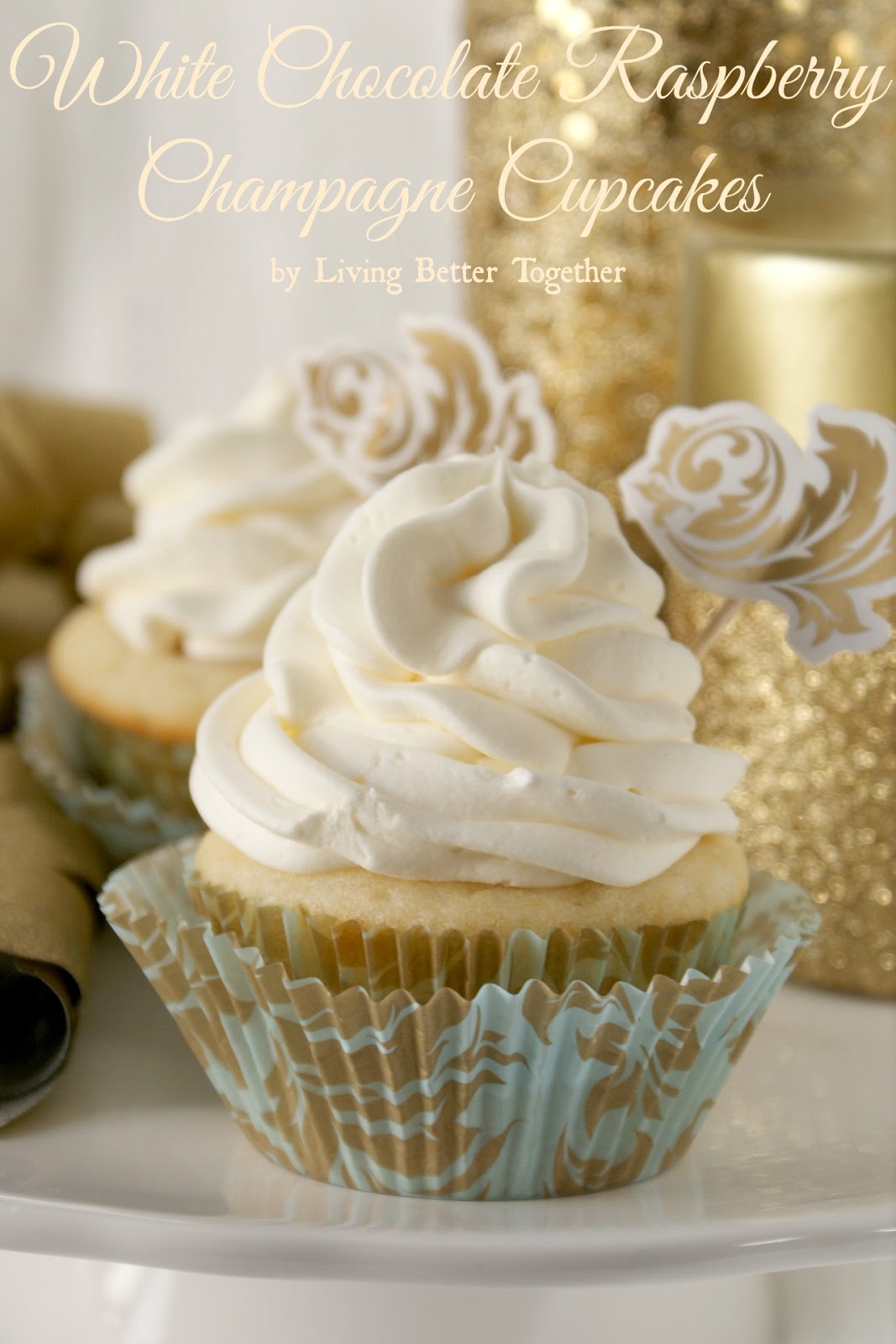 White Chocolate Raspberry Champagne Cupcakes