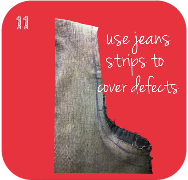use jeans strips to cover defects