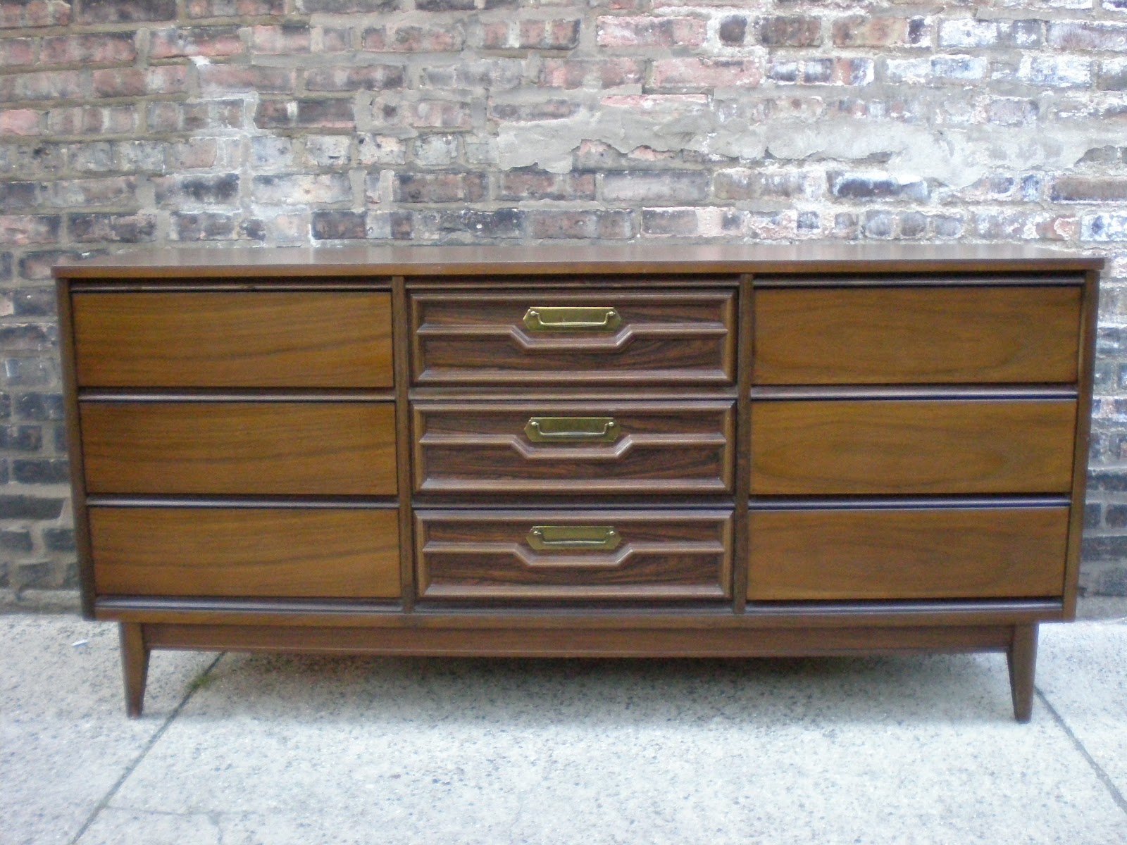 Mid Century Chicago Bassett 9 Drawer Lowboy Dresser "The Avante"