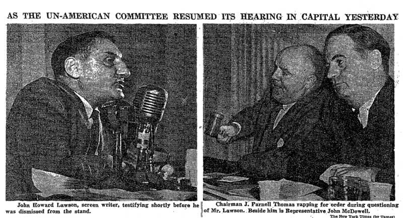 John Howard Lawson, HUAC Hearing