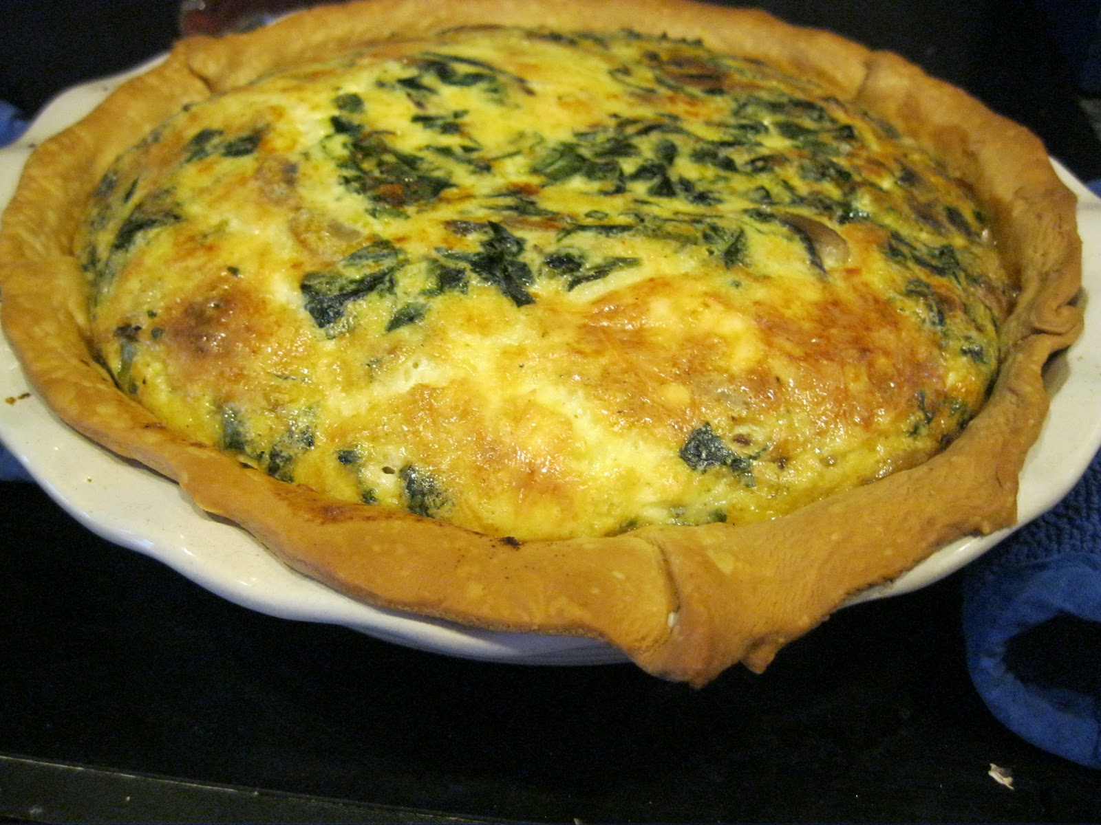 Caught my Fancy Spinach Mushroom Quiche