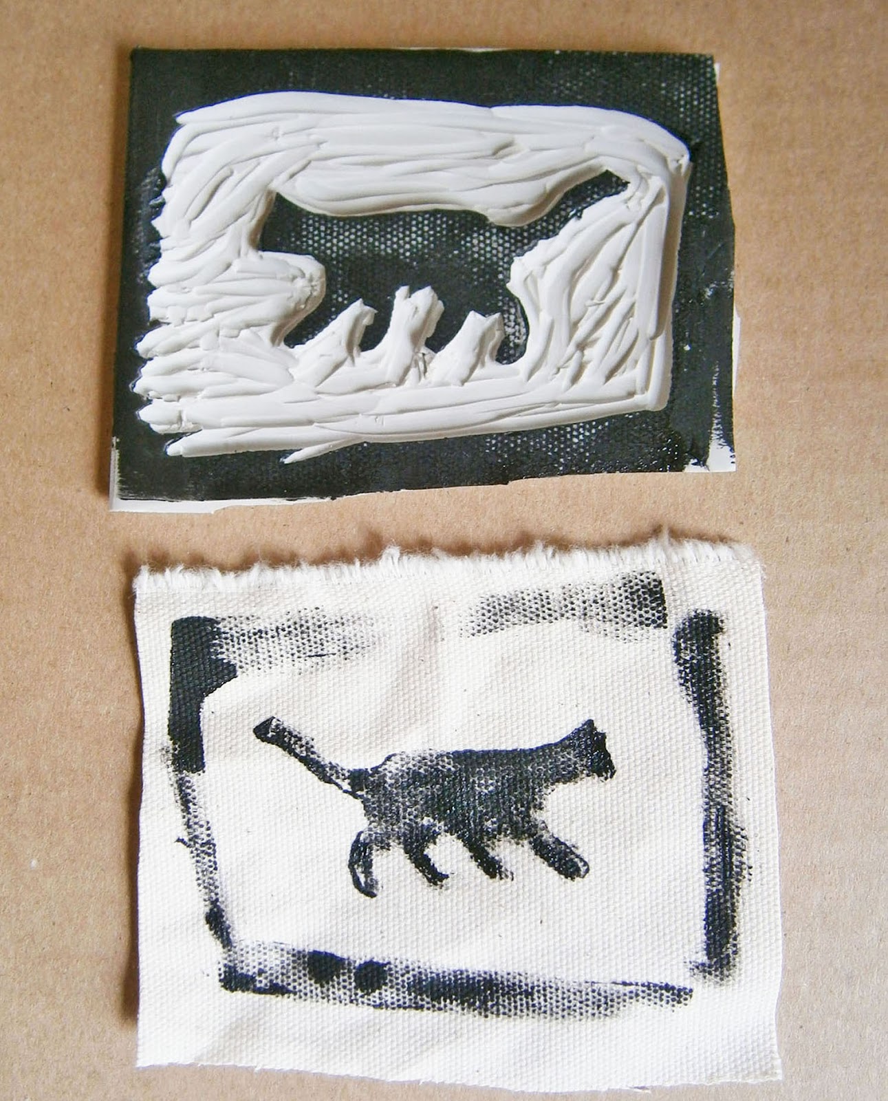 . How to make a rubber stamp and a printed fabric brooch