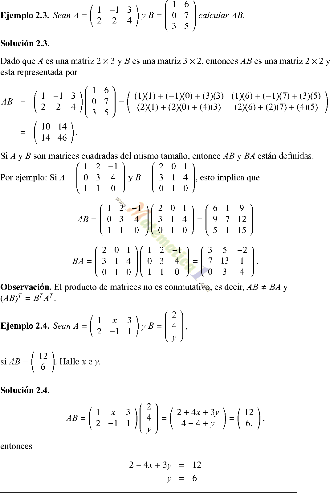 algebra lineal