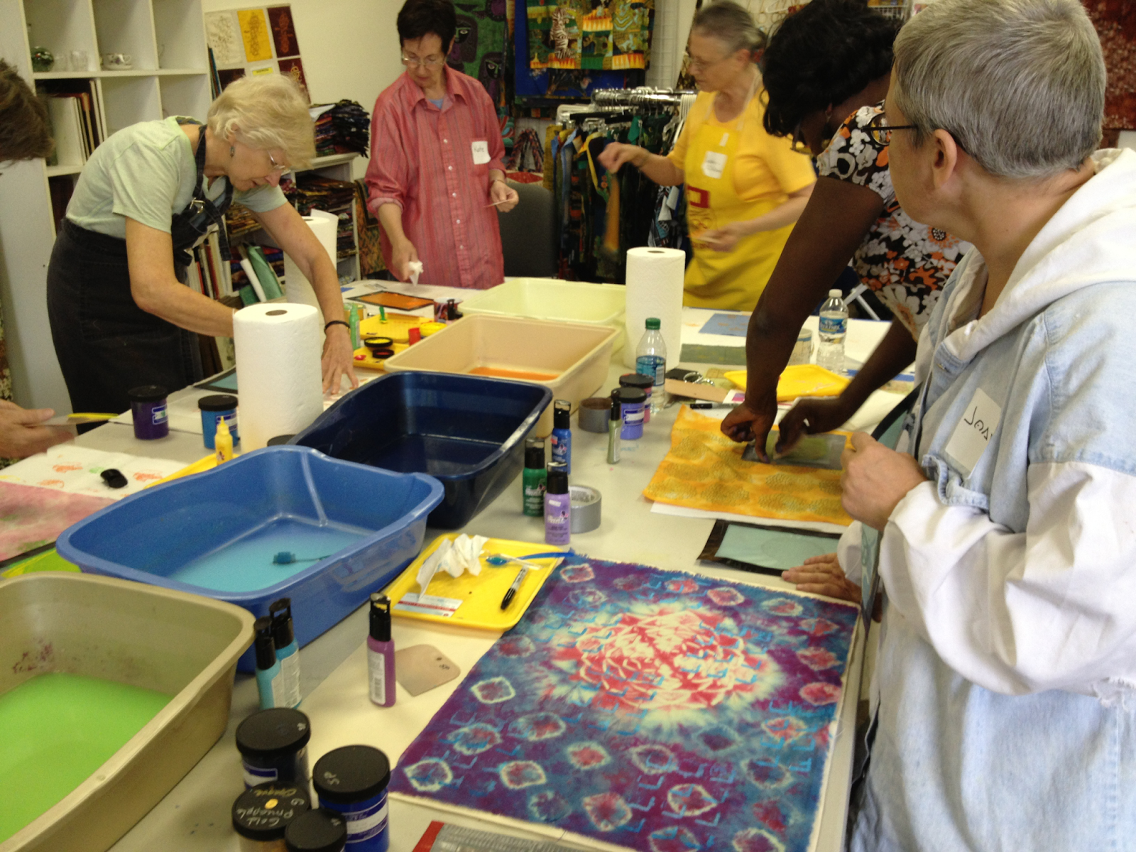 Thread, Fiber, Fabric, Paint Another Fun Screen Printing Class!