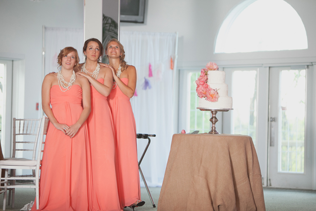 Coral and burlap. Coral and burlap.