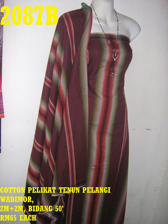 2087B: COTTON PELIKAT TENUN PELANGI WADIMOR,  2M+2M, BIDANG 50, CANTIK MENARIK