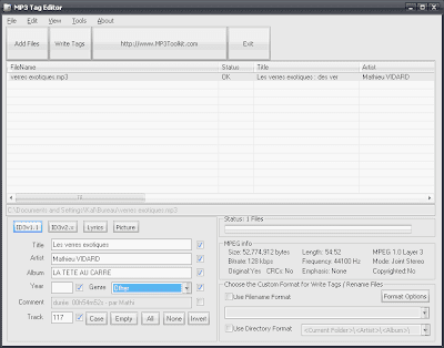 MP3 Tag Editor éditeur de tag
