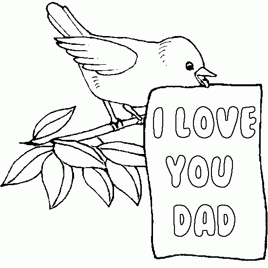 Free Coloring Pages: I Love You Dad Coloring Pages
