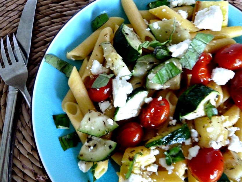 Baking and Cooking, A Tale of Two Loves Pasta Primavera with Feta Cheese