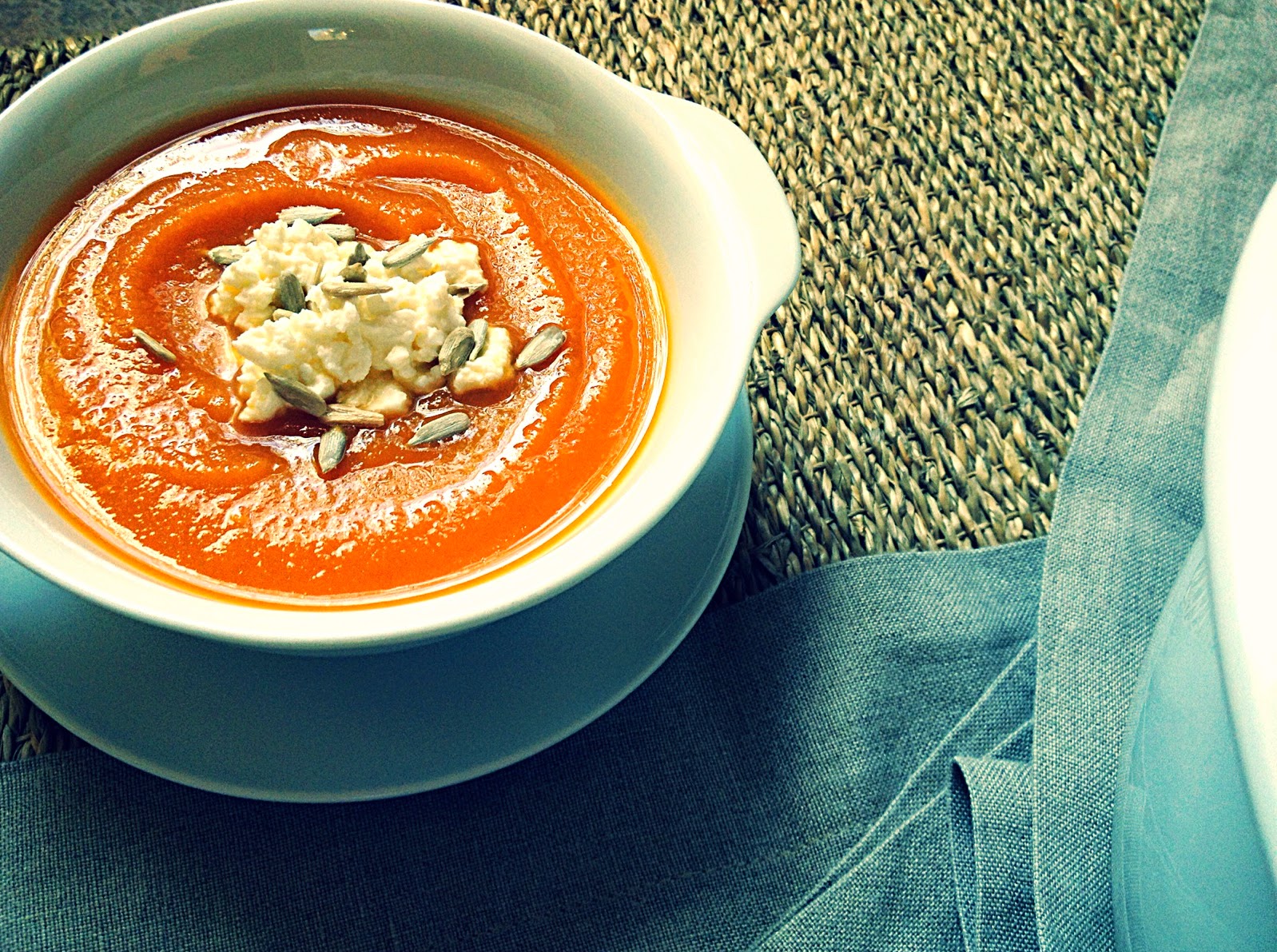 Crema de calabaza y manzana asadas