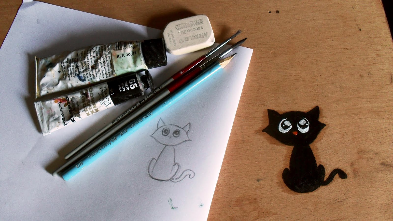 como desenhar um gato preto - super facil -passo a passo 