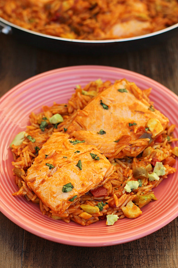 Latin Veracruz Salmon and Rice Skillet Whats Cooking Love?