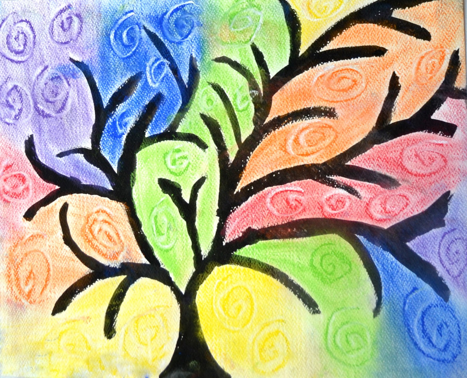Art class ideas: Swirl Color Tree