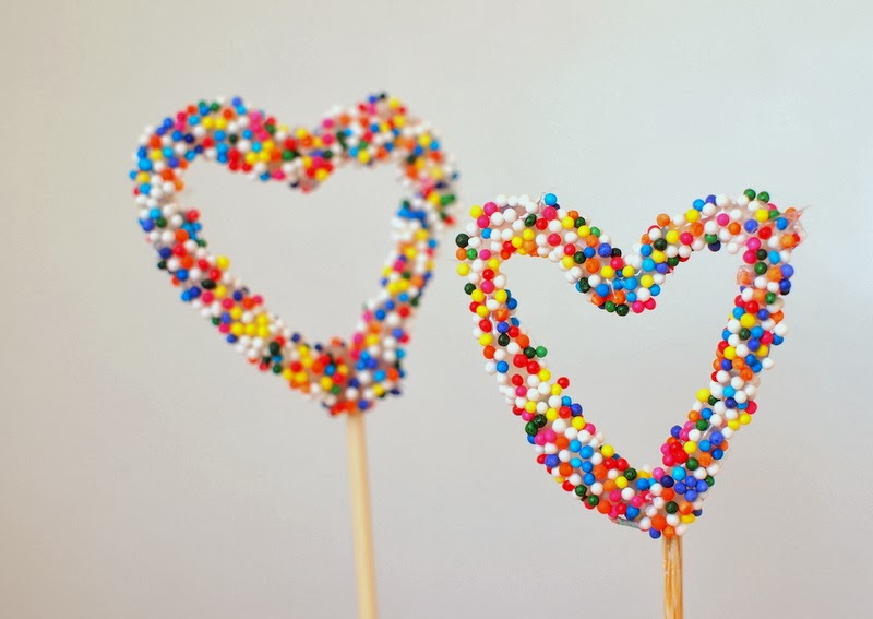 DIY Sprinkles and Hot Glue Cake Toppers Pink Stripey Socks