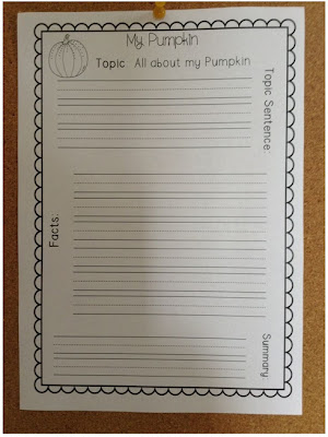 Pumpkin Themed Informational Writing for First and Second Graders