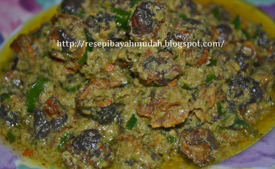 Resepi kerang masak rendang hijau Resepi kerang masak rendang hijau