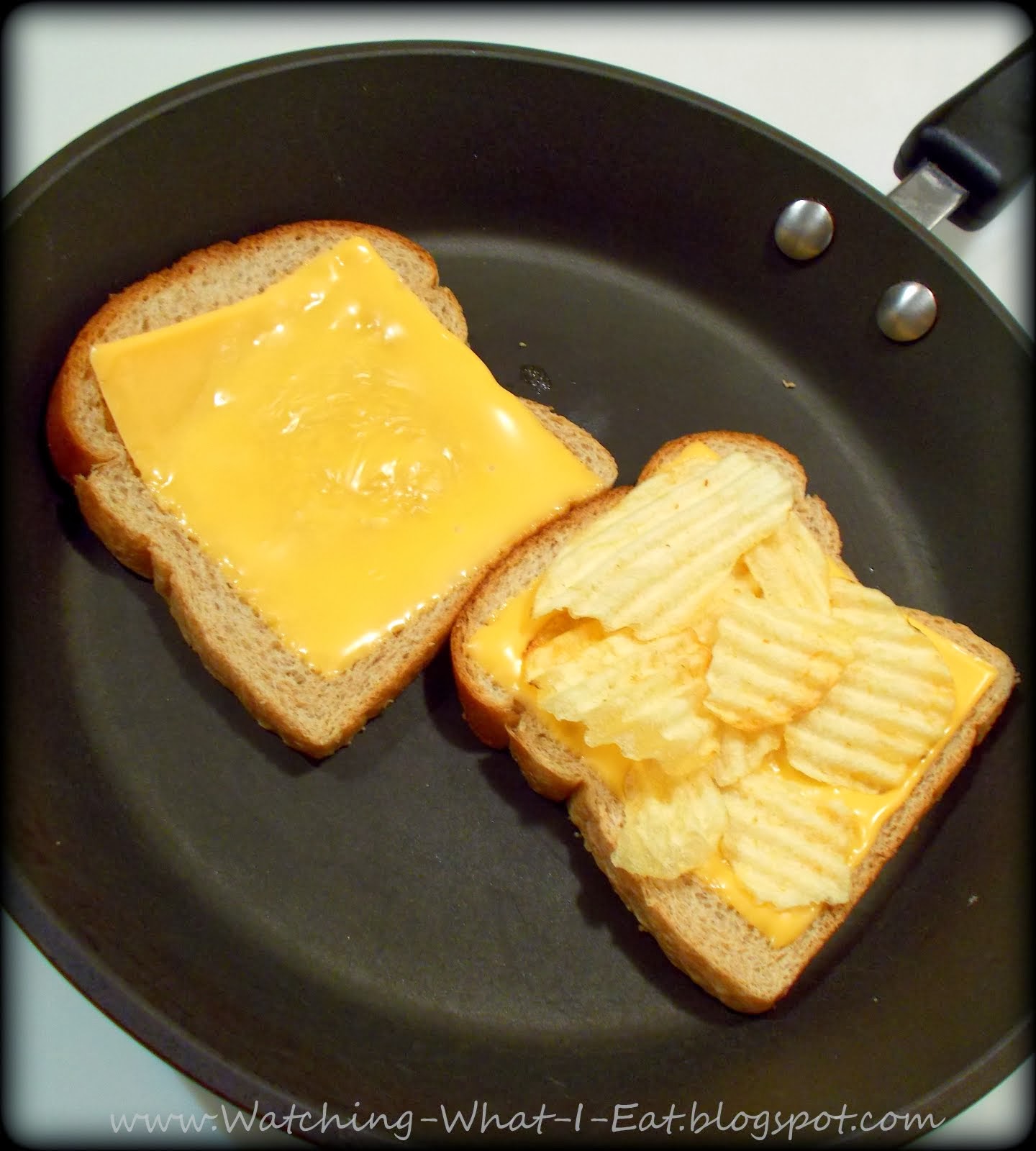 Watching What I Eat Grilled CheesePotato Chip Sandwich Meatless Monday