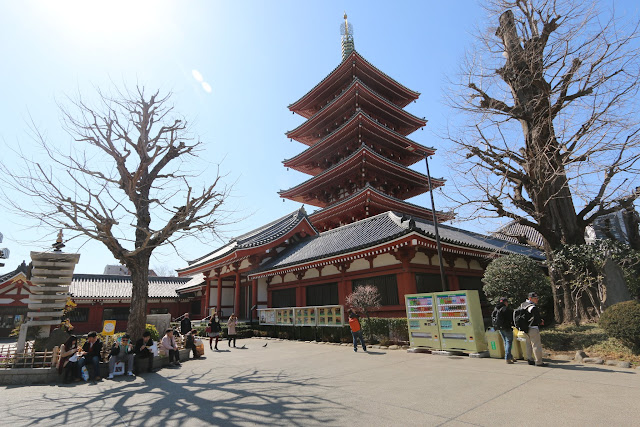A five-story pagoda at the main temple's hall of Asakusa Sensoji Temple in Tokyo, Japan A five-story pagoda at the main temple's hall of Asakusa Sensoji Temple in Tokyo, Japan