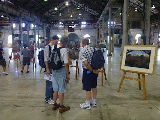 exhibition of paintings by Jane Bennett, industrial heritage artist at the Australian Technology Park Open Day, Eveleigh