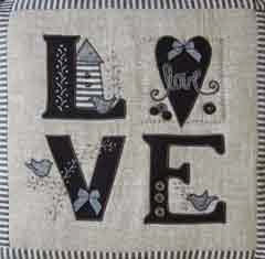 Love quilt + pattern, pillow cover