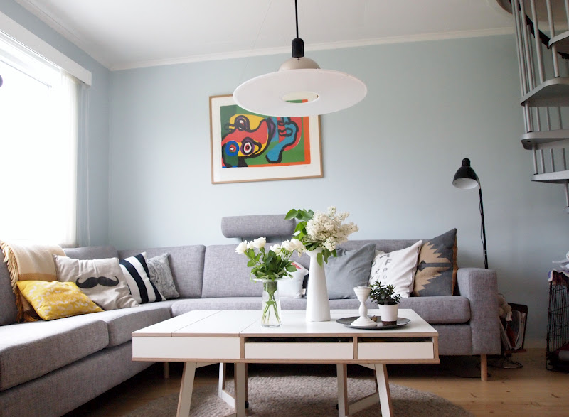 Urban retro: lyseblå stue! Stue lys
