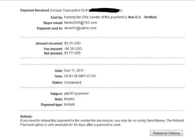 First payment from PTP163