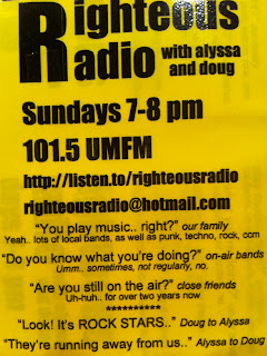 Righteous Radio old flyer Righteous Radio old flyer