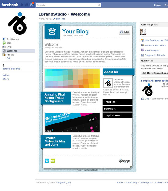 Facebook template psd preview