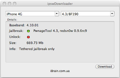 IPSW Downloader, besplatni program za Mac OS IPSW Downloader, besplatni program za Mac OS