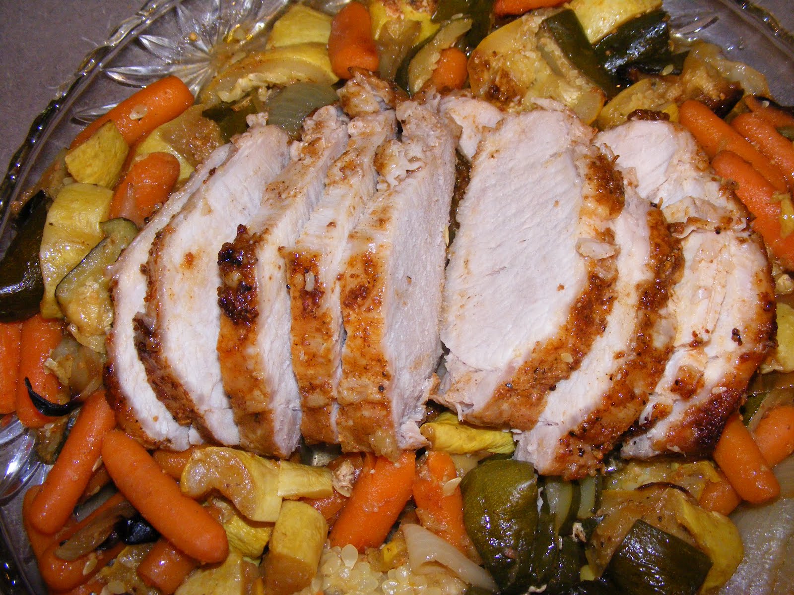 DinnerADay Citrus Rubbed Pork Roast with Squash and Zucchini