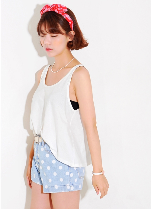 U Neckline Loose Tank Top KSTYLICK Latest Korean Fashion