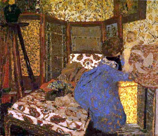 La femme en bleu avec des enfants de Edouard Vuillard, 1899