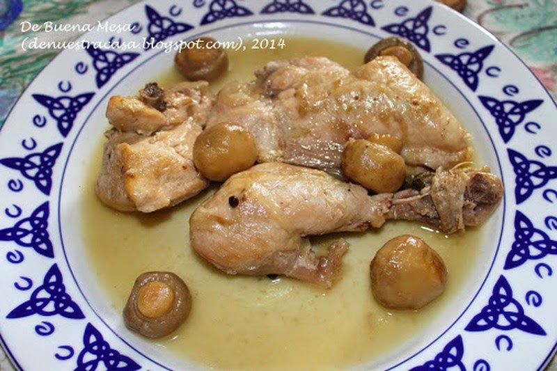Pollo Al Vino Con  Champiñones