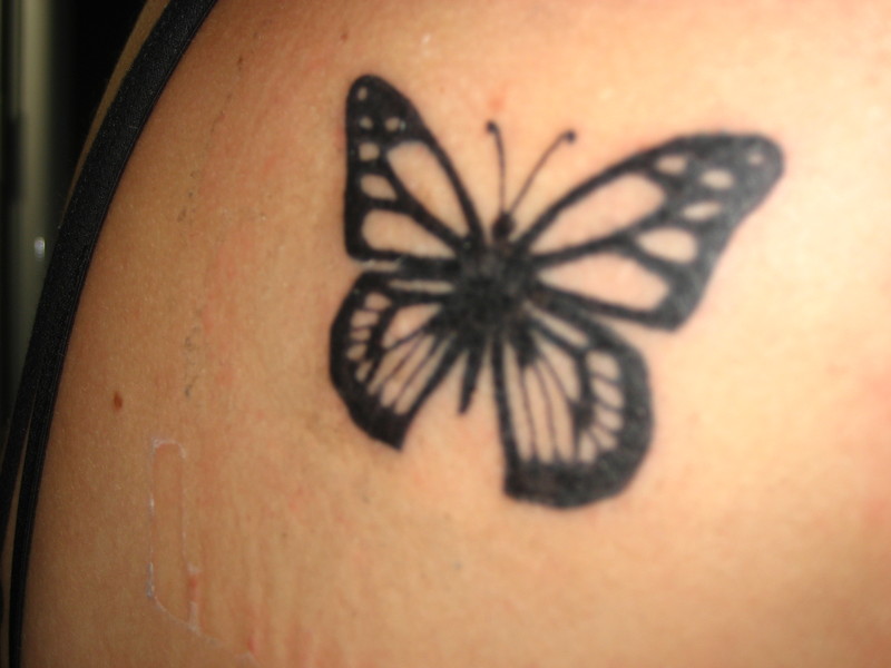 Small Butterfly Tattoo on Neck - wide 5