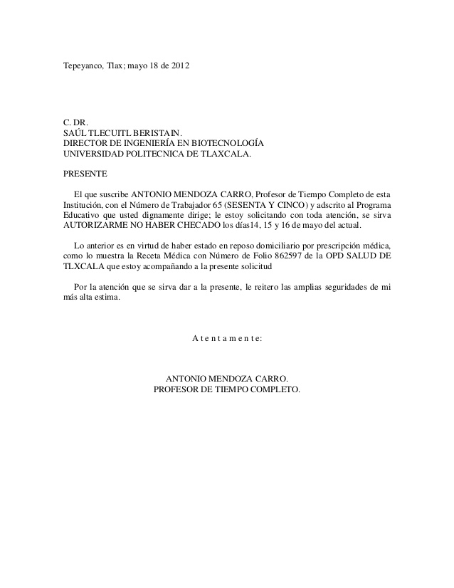 cartas de solicitud
